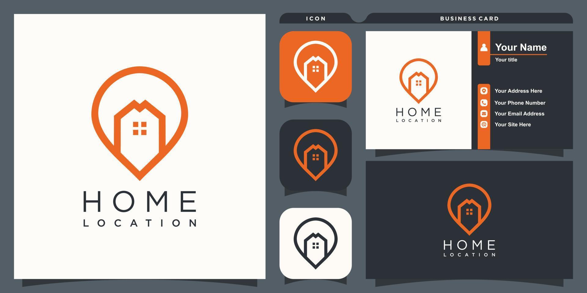 diseño de logotipo de ubicación de casa para vector premium de negocios y construcción