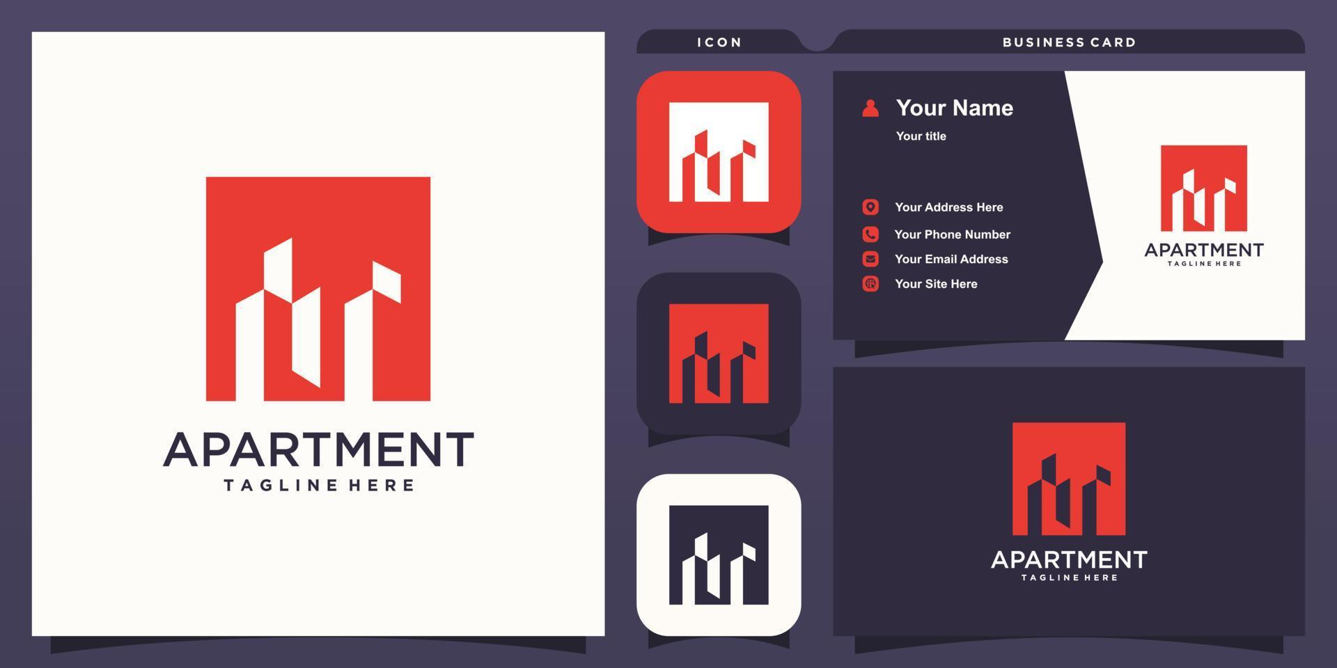 Moden apartment logo for business Premium Vector