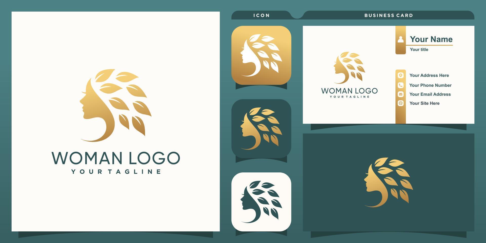 Natural beauty logo with fresh and modern creative concept Premium Vector