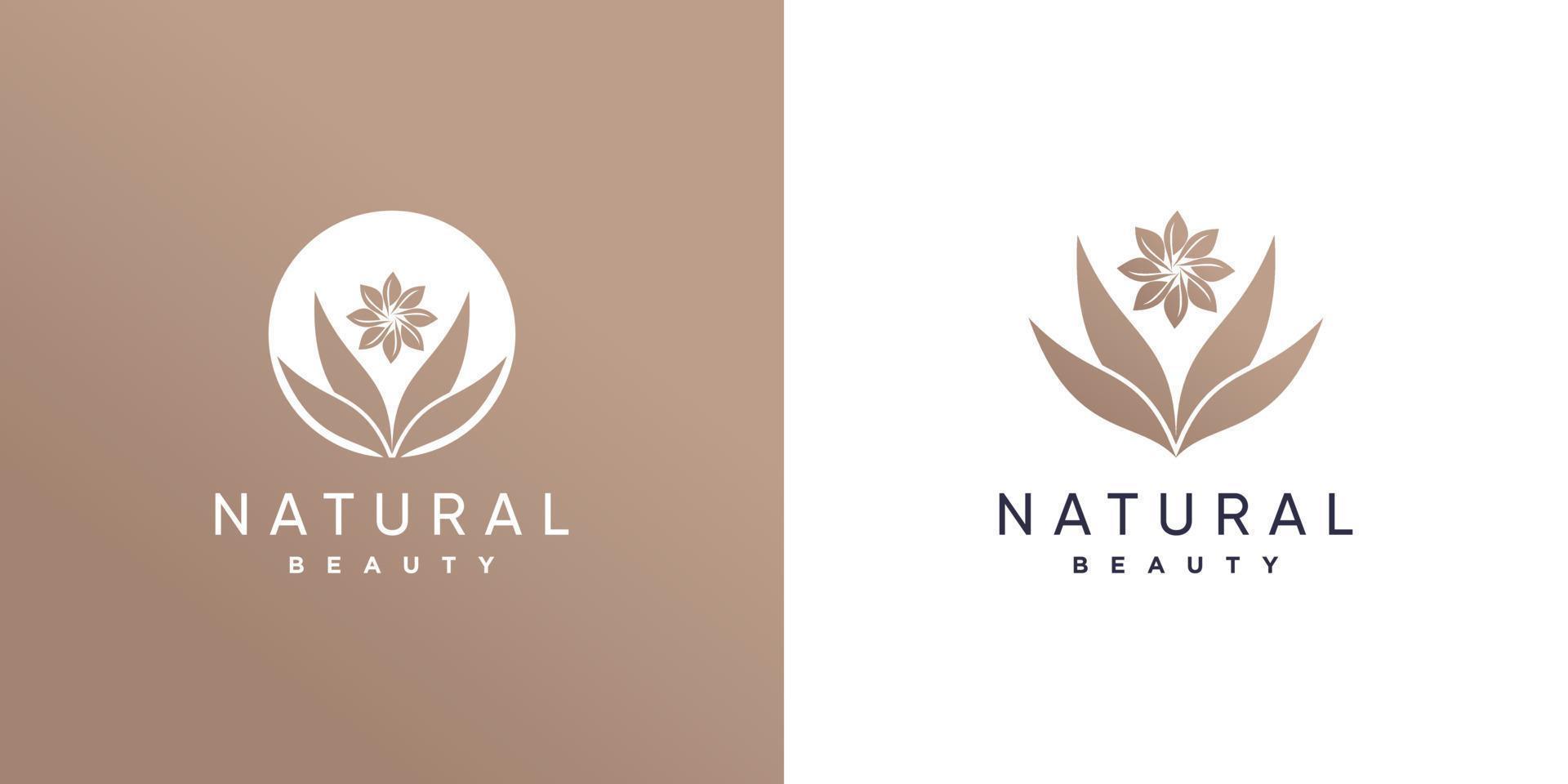logotipo de belleza natural con vector premium de concepto moderno