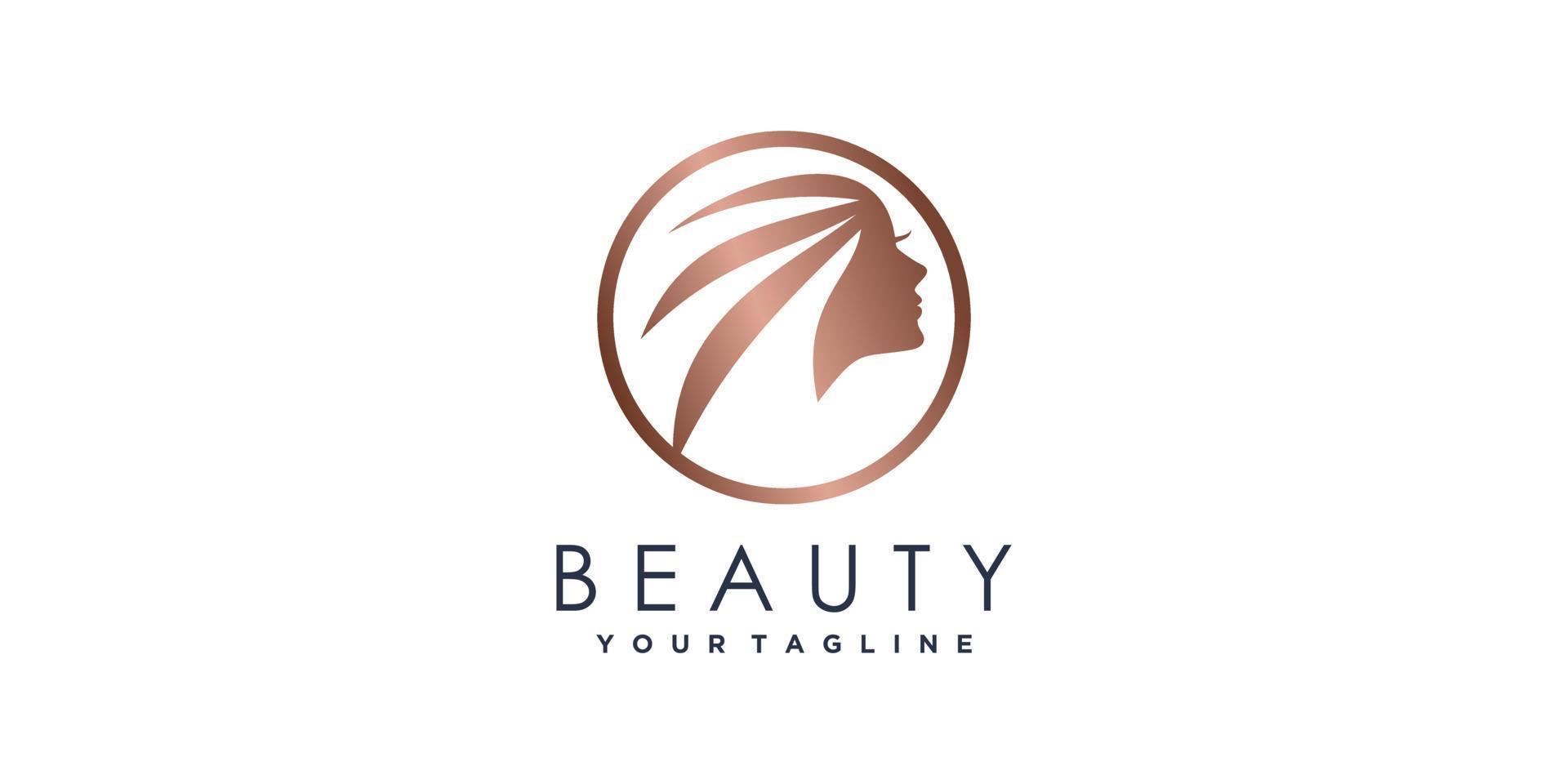 diseño de logotipo de belleza con vector premium de concepto abstracto moderno