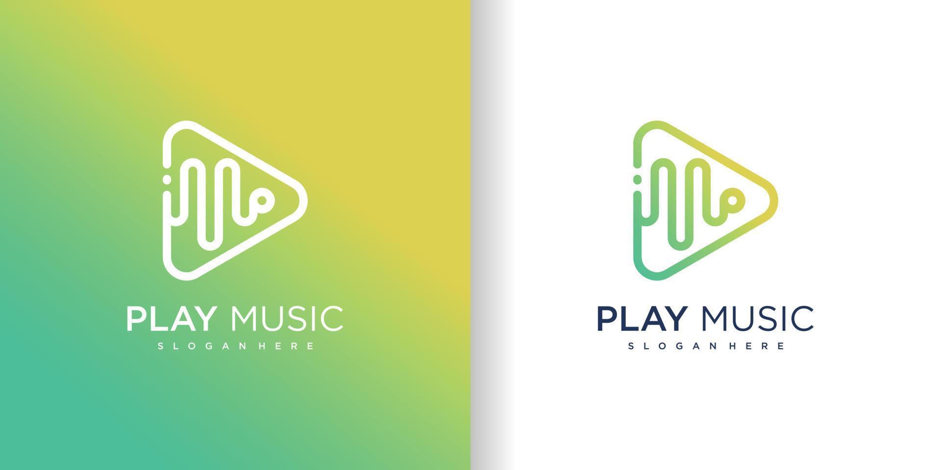 diseño de logotipo de música con vector premium de estilo de concepto moderno