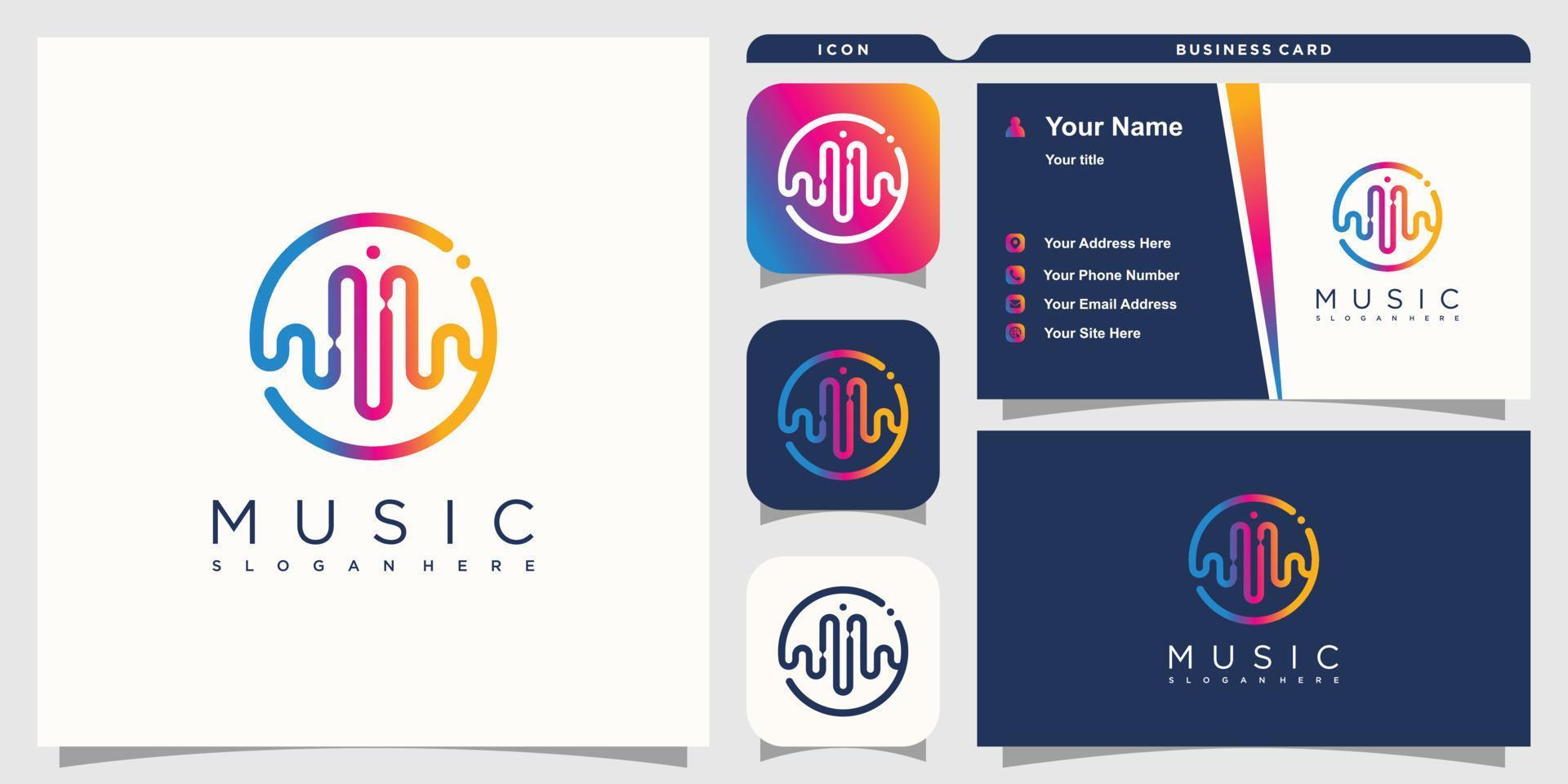 diseño de logotipo de música con vector premium de estilo de concepto moderno