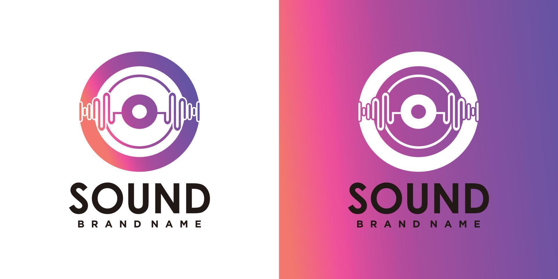 logotipo de música sonora con vector premium de diseño creativo