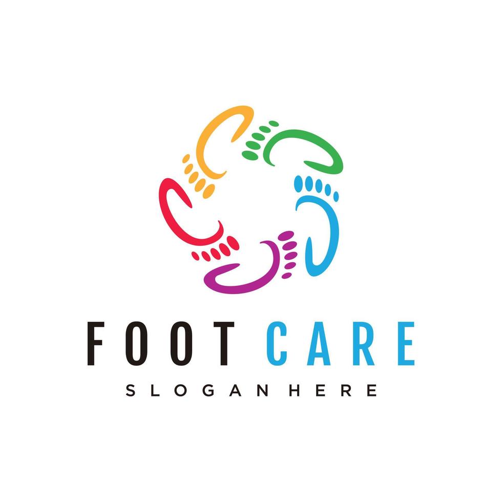concepto de comunidad de diseño de logotipo para el cuidado de los pies vector