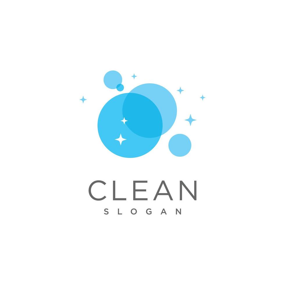 Clean logo with bubble design premium vector