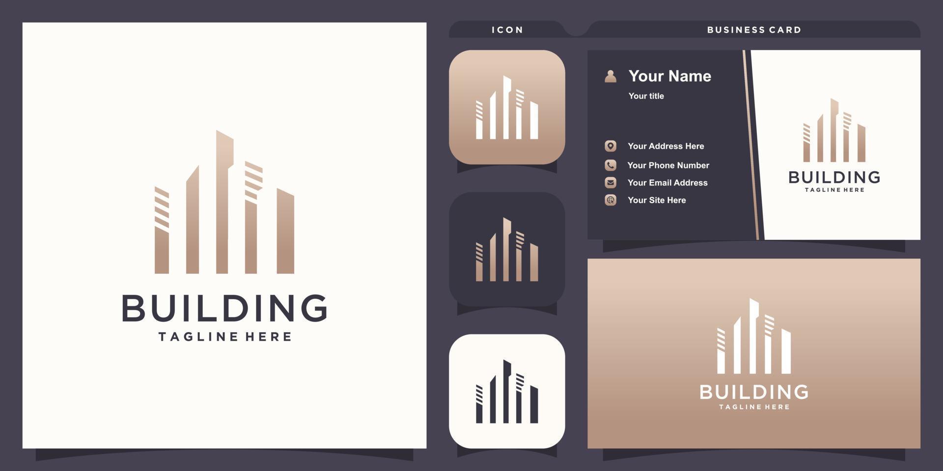 Building logo design for business Premium Vector
