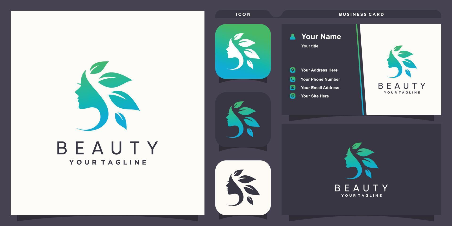 Natural beauty logo with fresh and modern creative concept Premium Vector