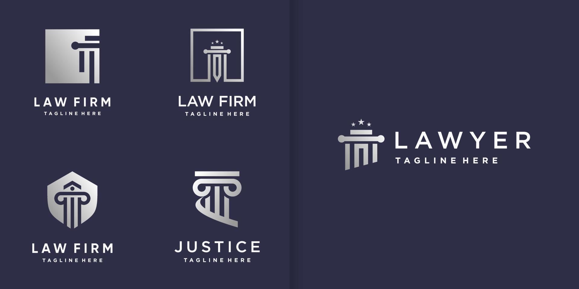 Law logo collection with modern concept Premium Vector