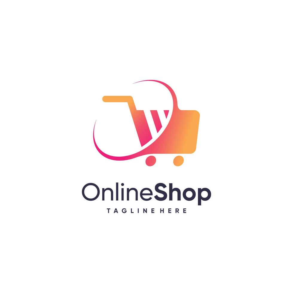 Online shop logo with modern concept for business Premium Vector