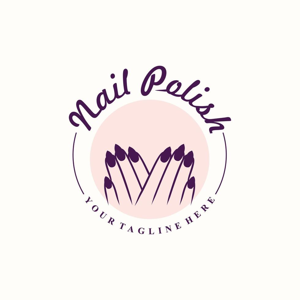 concepto de diseño de logotipo de uñas para vector premium de mujer de belleza de uñas