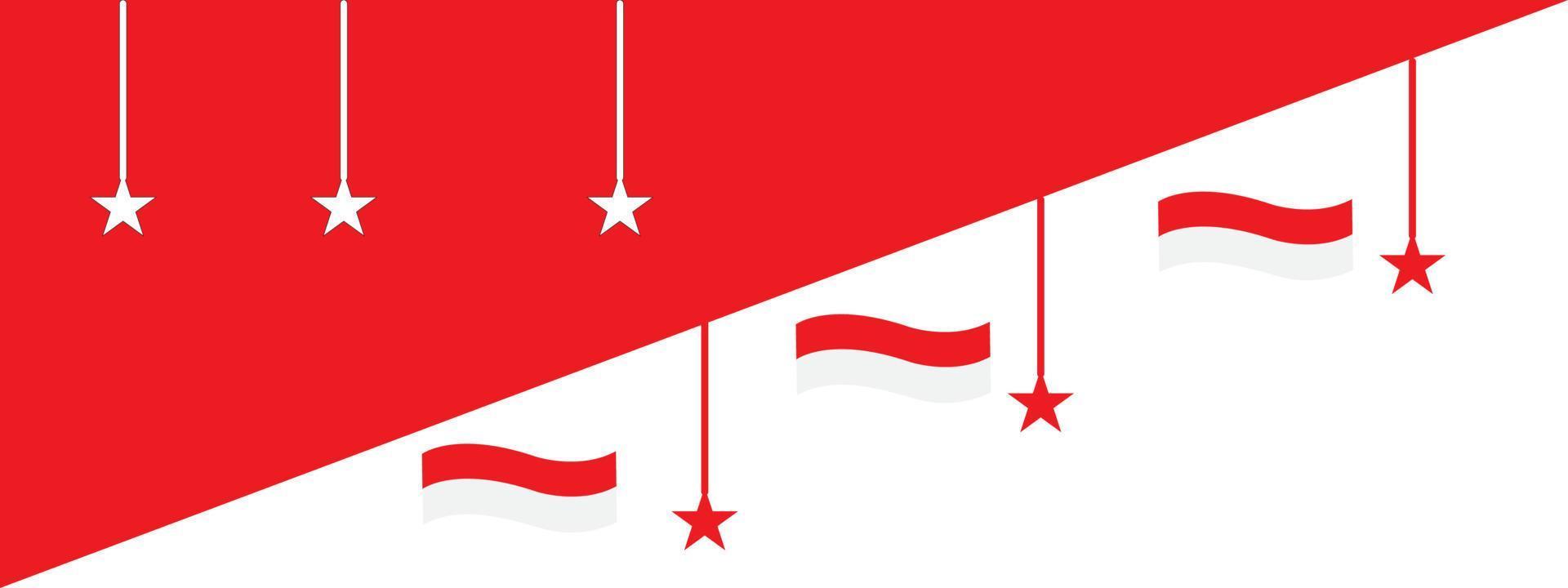 Free Indonesian flag background with stars. vector