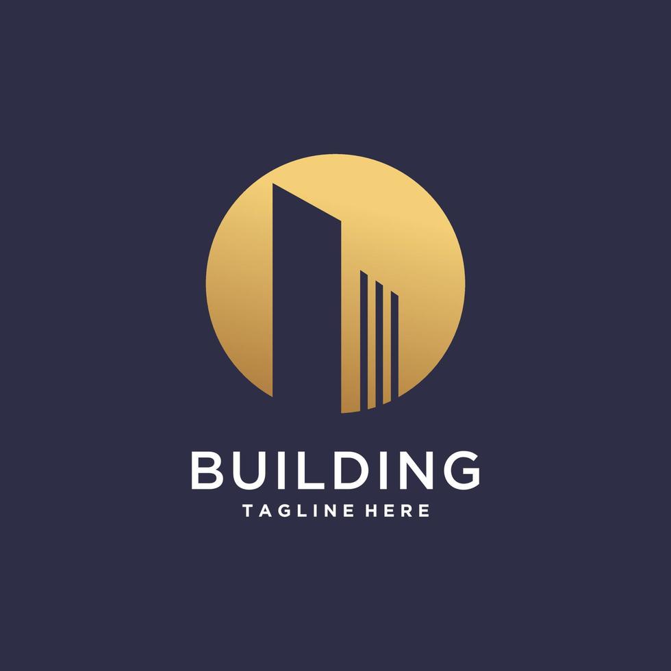 Building logo with modern concept premium vector