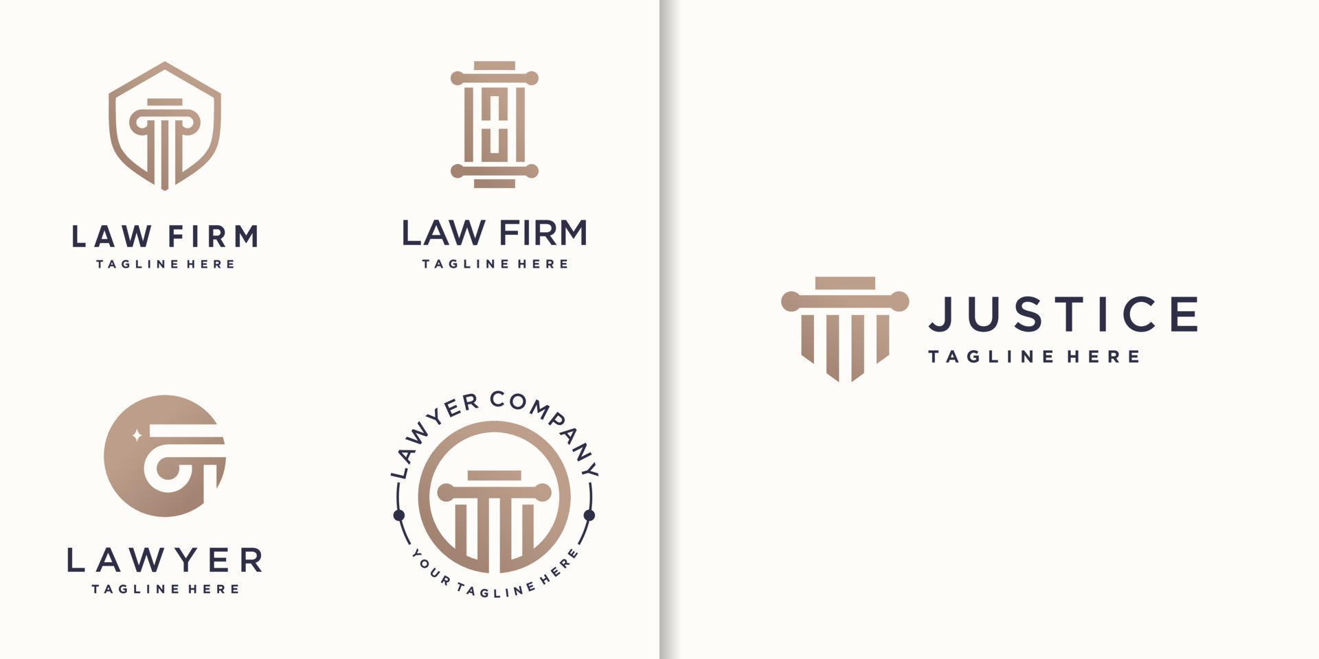 Law logo collection with modern concept Premium Vector