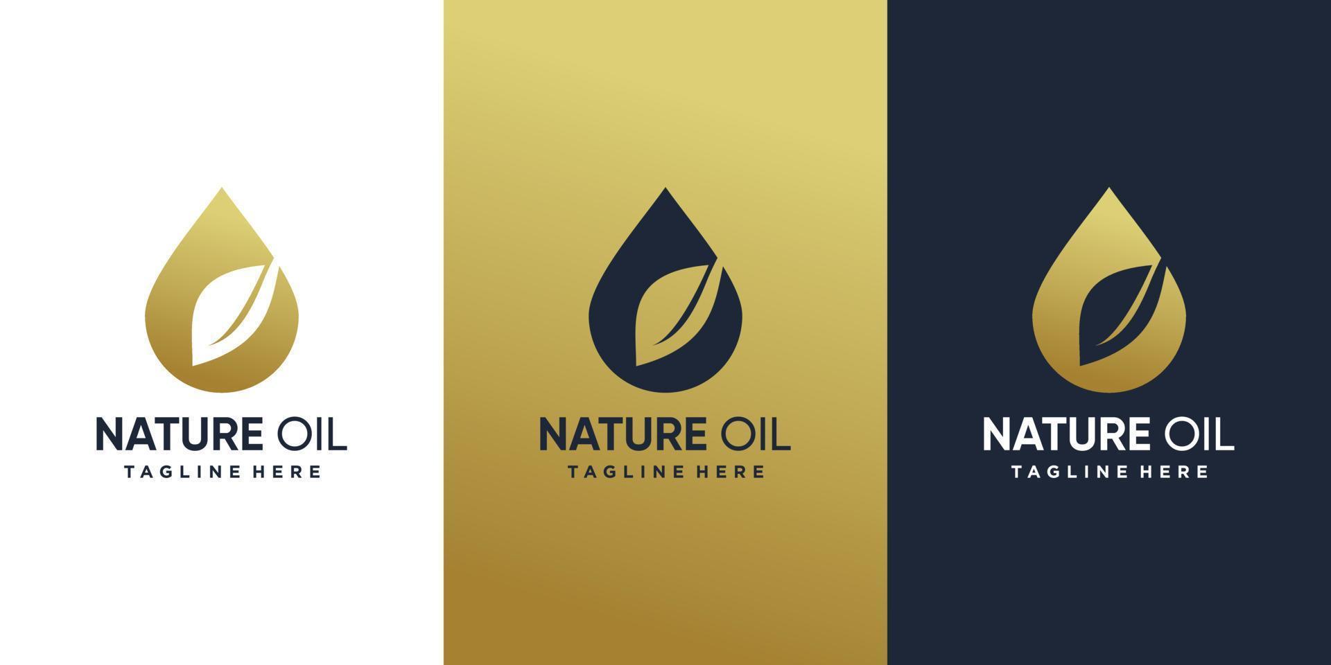 Nature oil logo with modern concept for healthcare Premium Vector