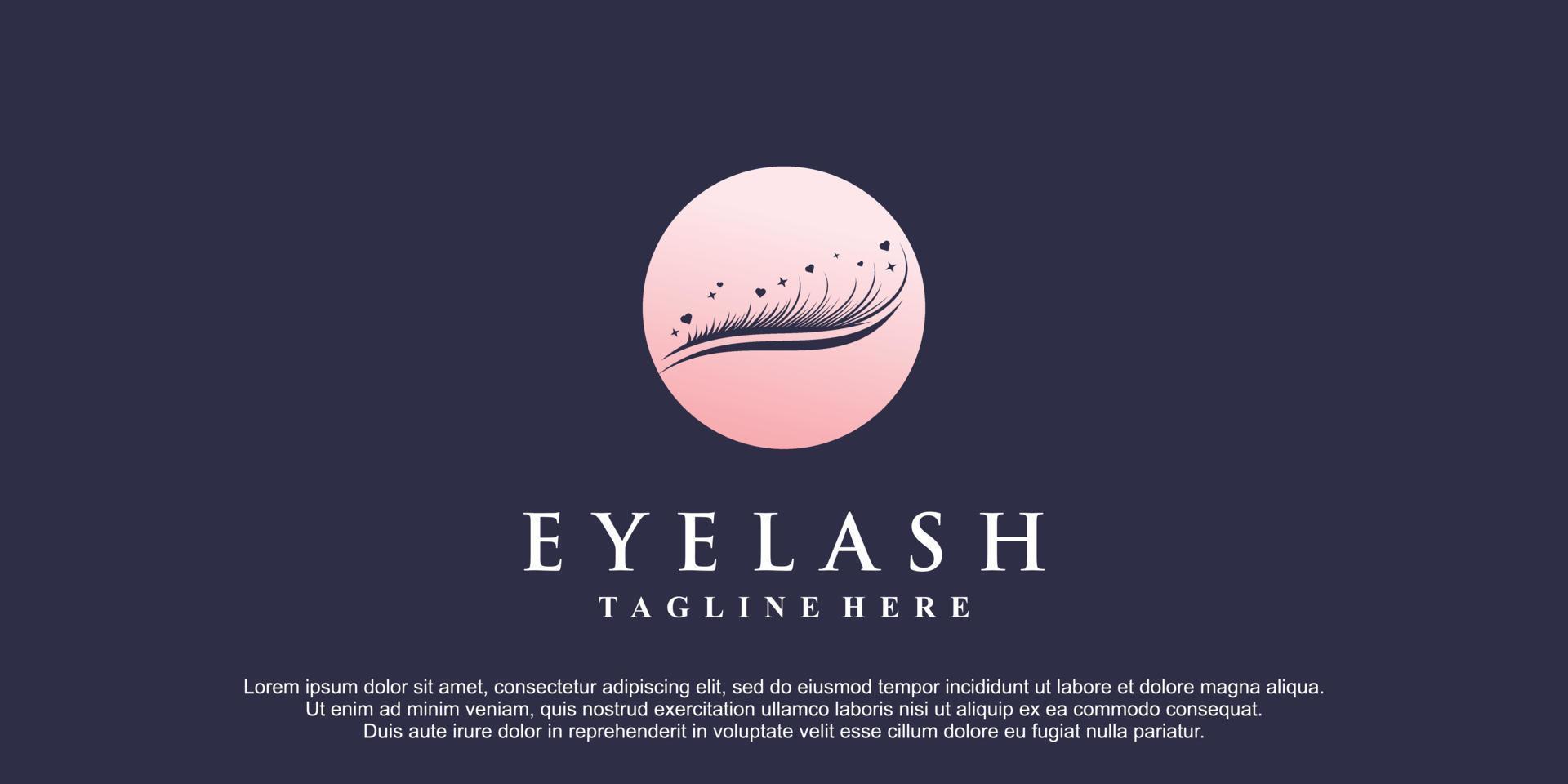 Eyelashes logo design for beauty make up with creative element Premium Vector