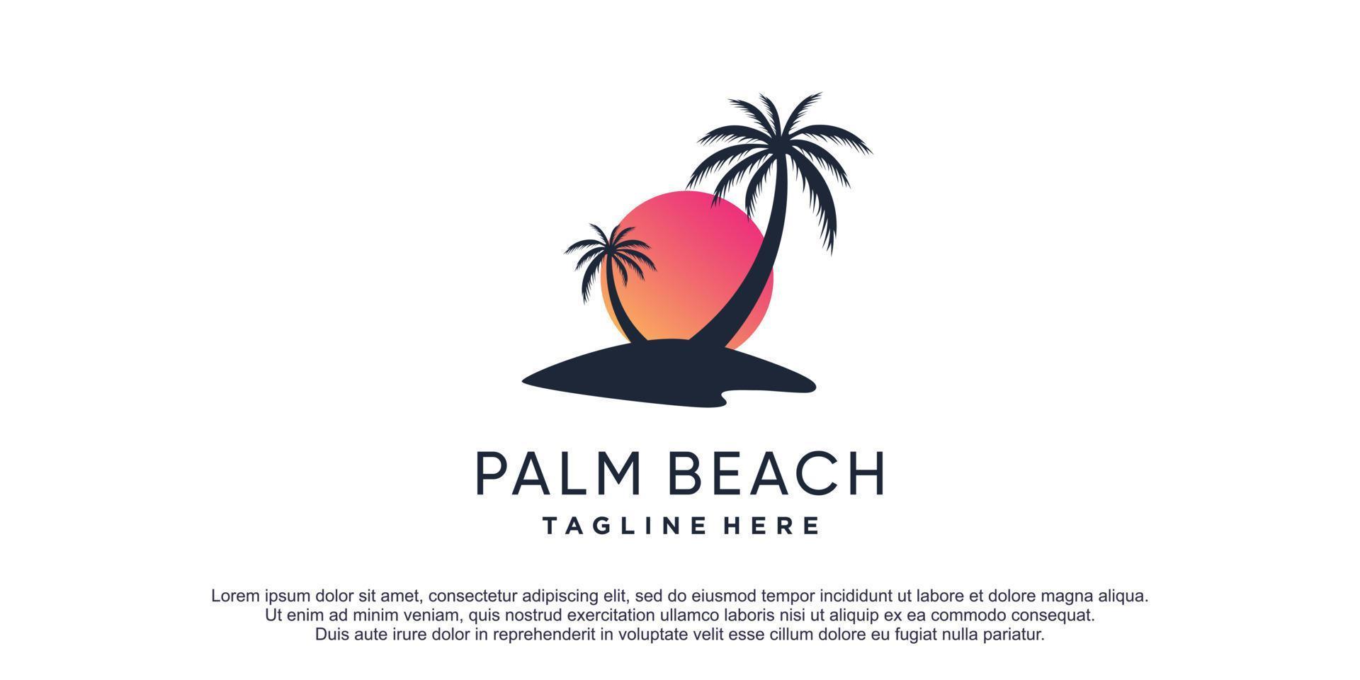 Palm logo with modern unique concept for business Premium Vector