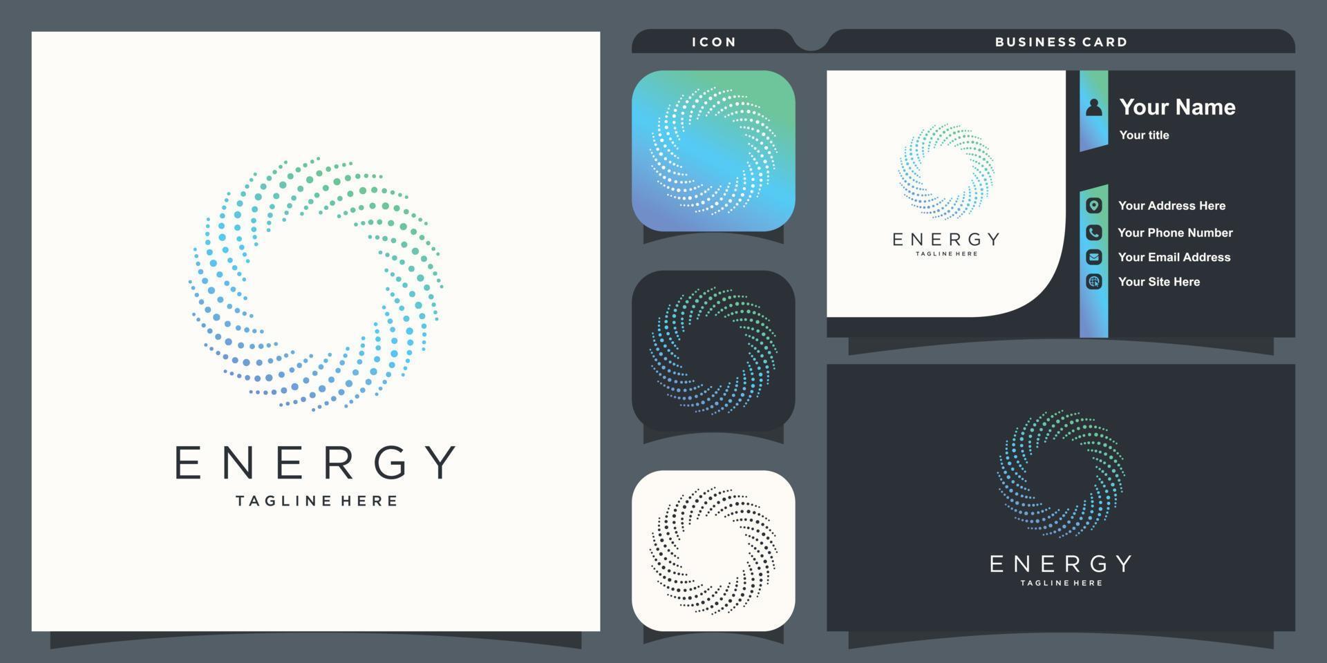 Energy logo with modern molecule concept Premium Vector