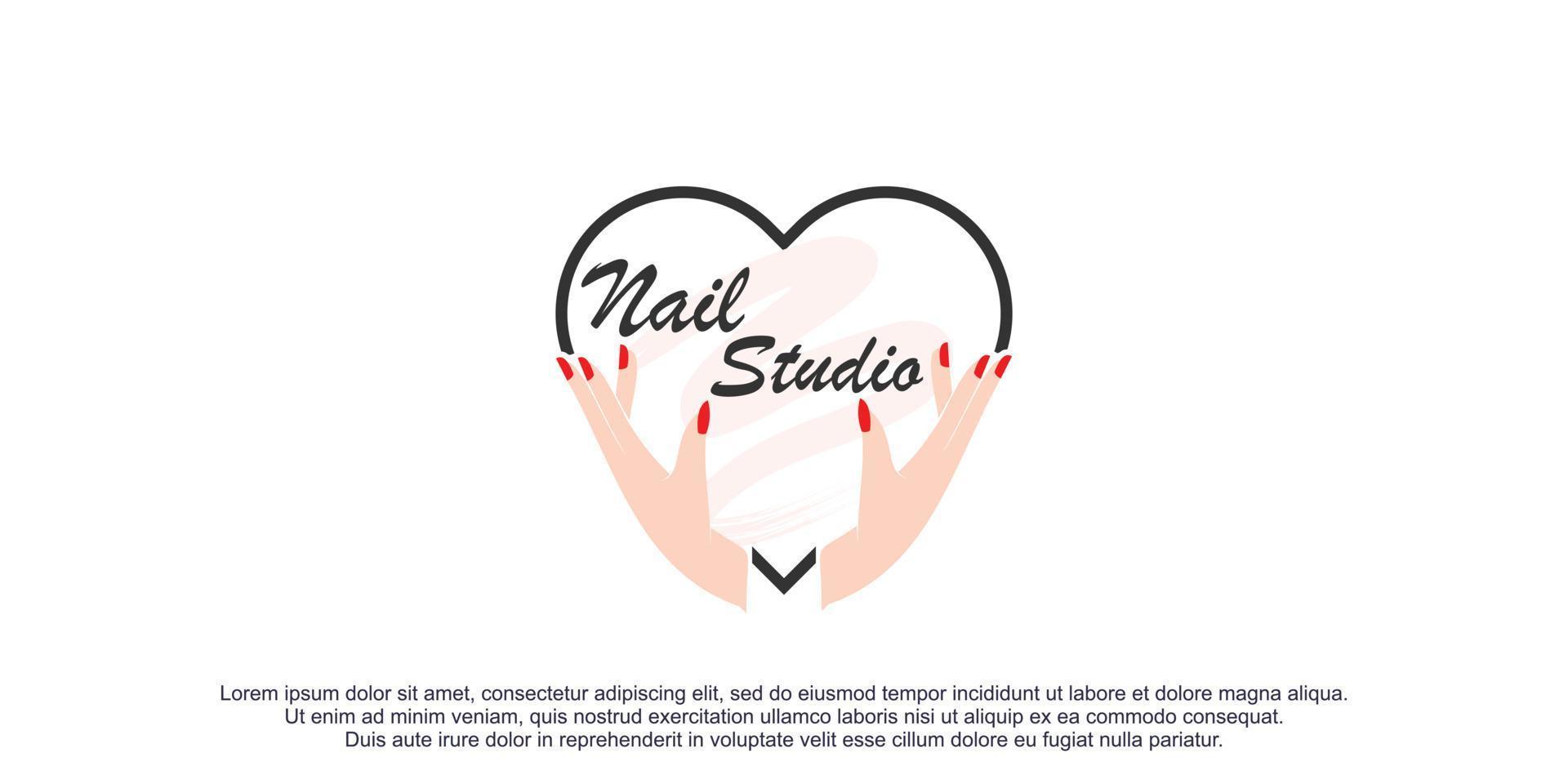 nail logo design with modern concept premium vector