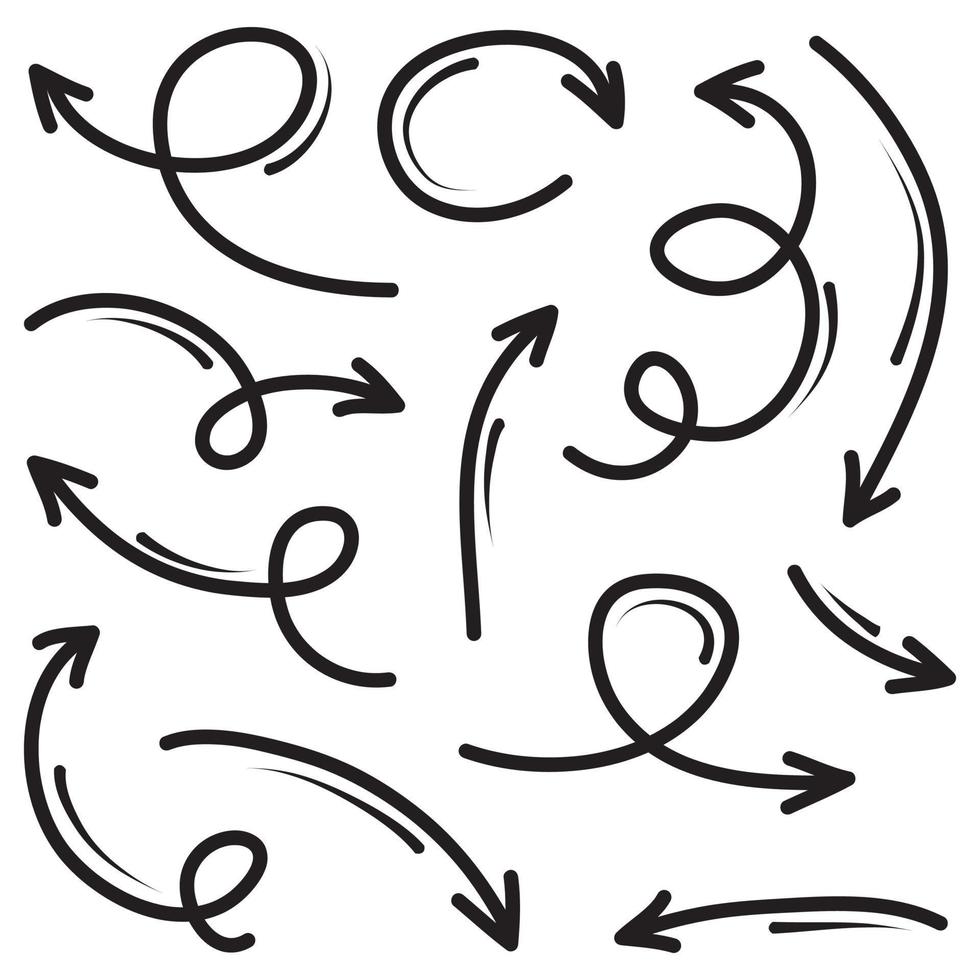 set of hand drawn arrows .Vector doodle design elements. Illustration on white background.for business infographic, banner, web and concept design. vector