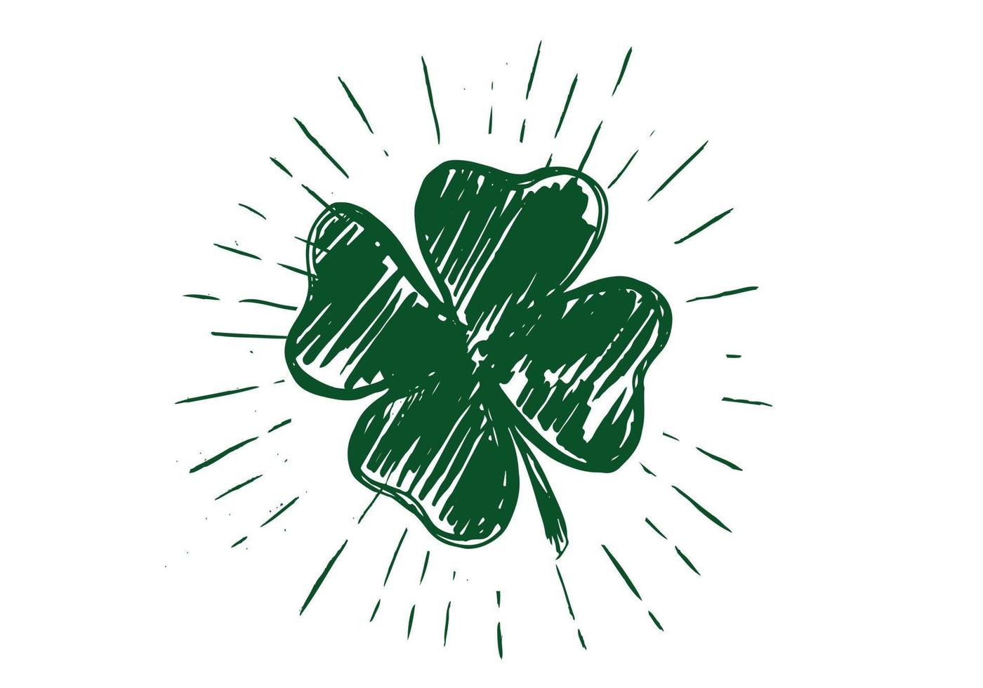 Patrick day. Clover, hand drawn illustration. vector