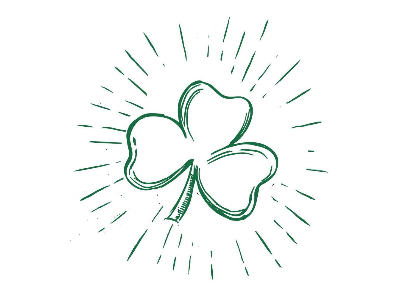 Patrick day. Clover, hand drawn illustration. vector