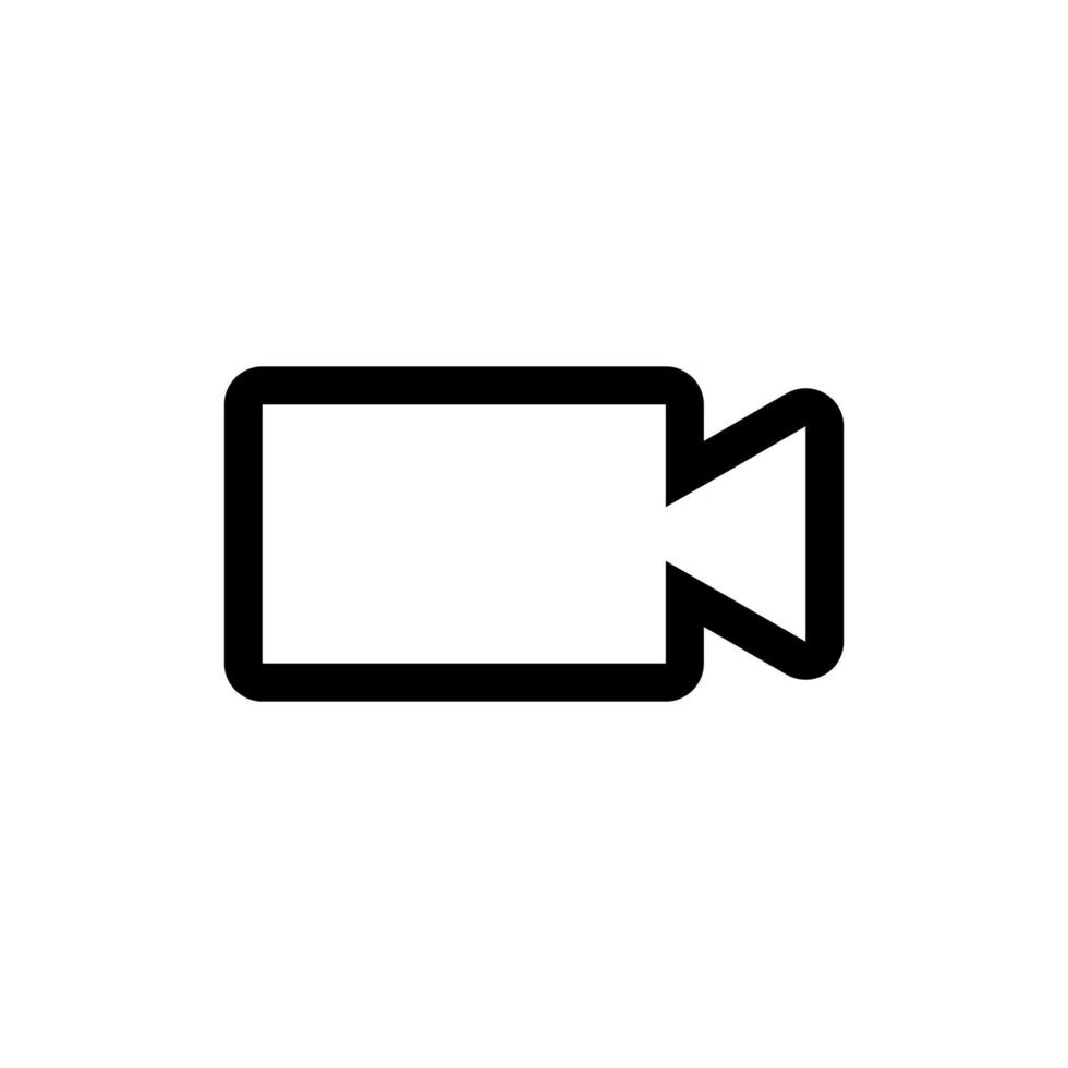line icon video symbol isolated on white background. vector