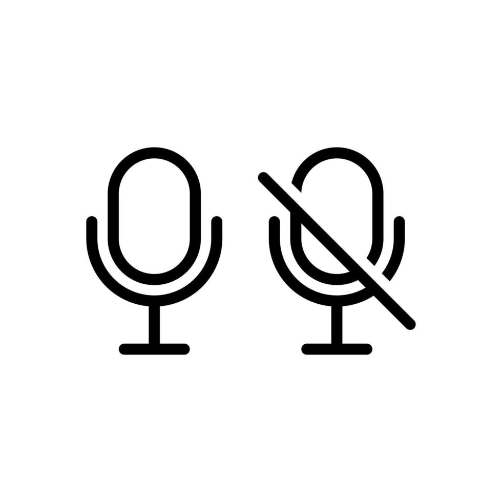 line icon mute and unmute audio symbol isolated on white background
