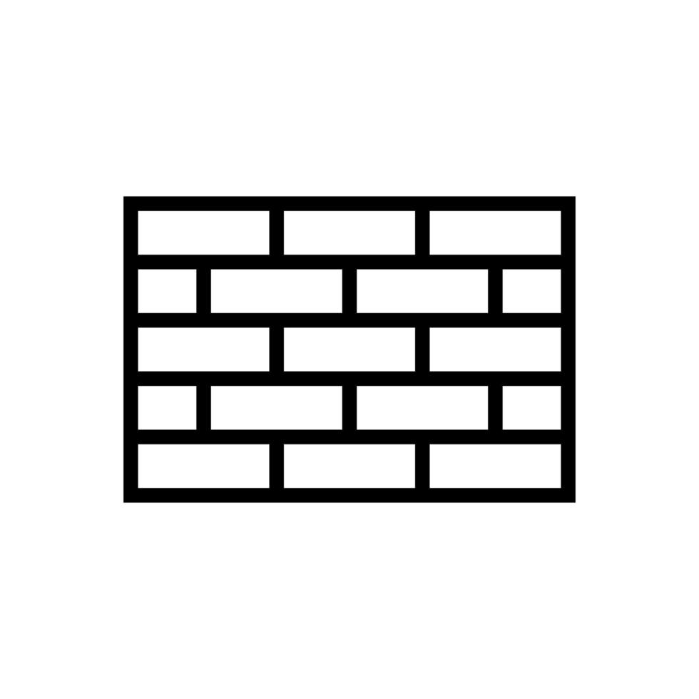 line icon brick wall isolated on white background. vector