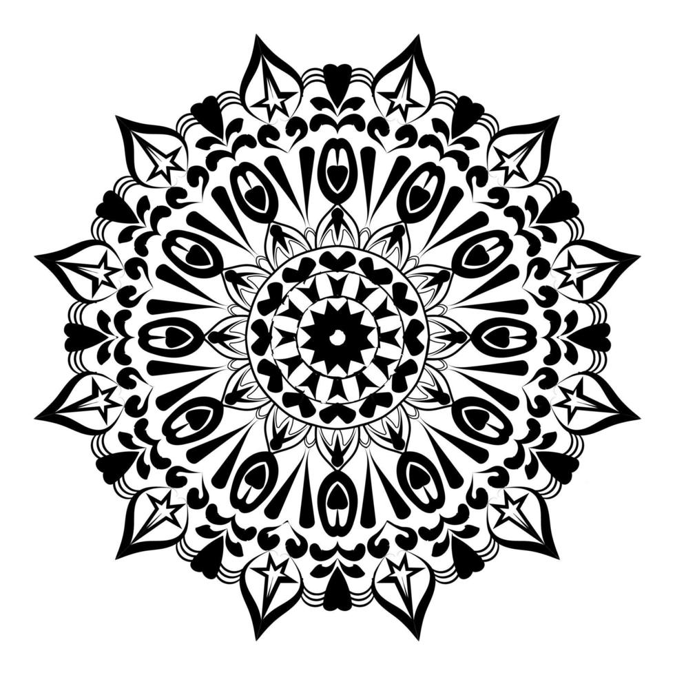 diseño de patrón de mandala vectorial abstracto, diseño de pegatinas para colorear página tatuaje de patrón de encaje, adorno decorativo en mandala étnico vector