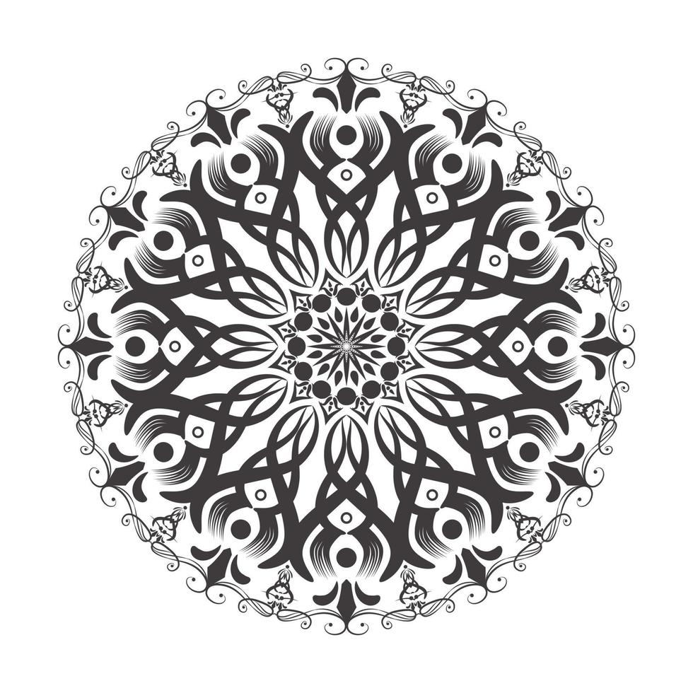 flor de pétalo de patrón circular de mandala con varios colores, patrones de relajación de mandala floral vectorial diseño único con negro, patrón dibujado a mano, meditación conceptual y relajación vector