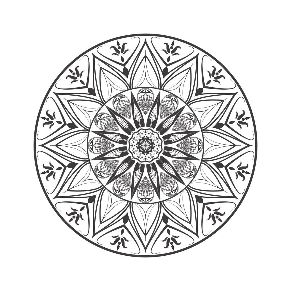 Leaf Flower Petal Coloring Mandala Art Simple Graphic Shape Vector Floral Oriental Outline Vintage Decorative Elements Pattern Illustration Islam Arabic Indian Turkish Mystic Religion Morals Lotus