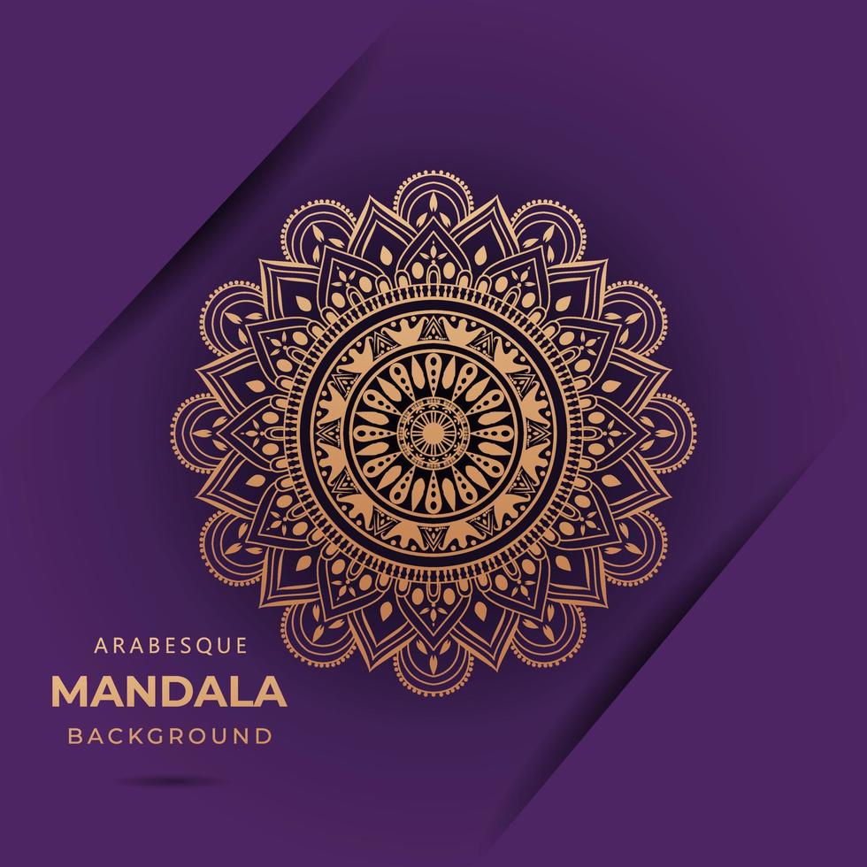 Luxury mandala background with golden arabesque pattern Arabic Islamic east style vector