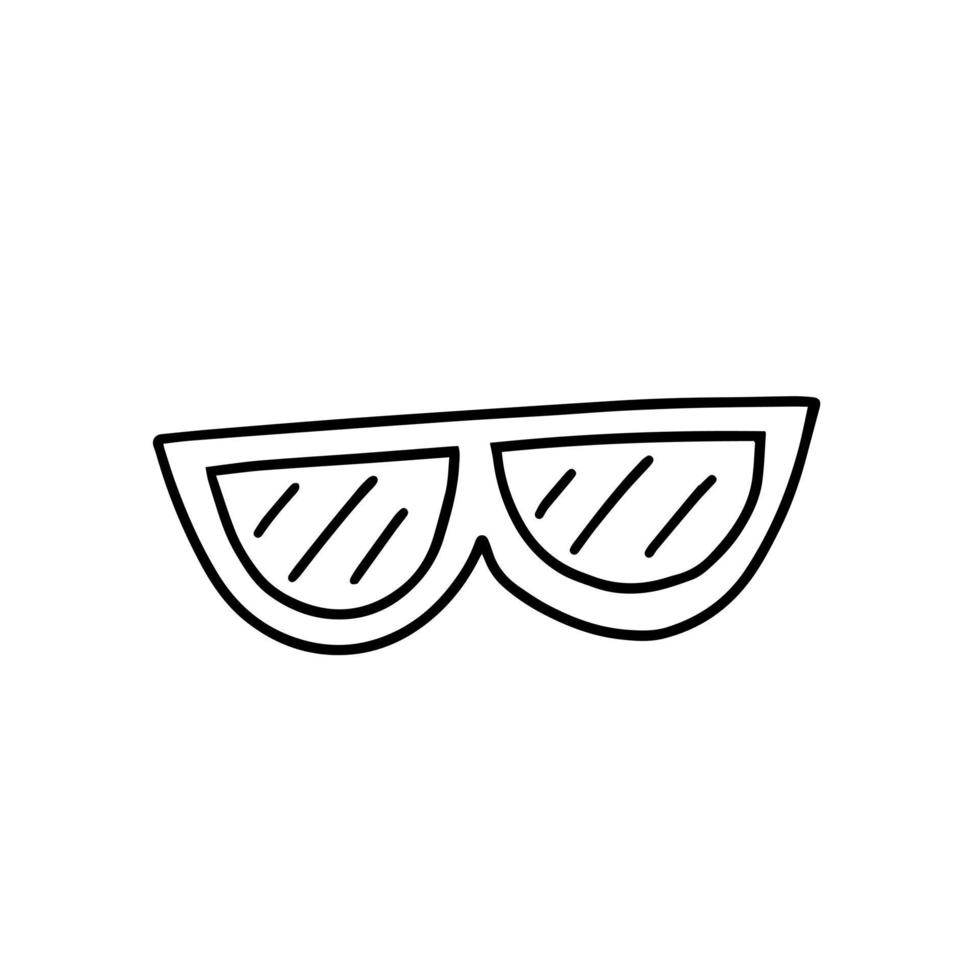 Doodle sunglasses vector illustration. Vector hand drawn simple summer sunglasses