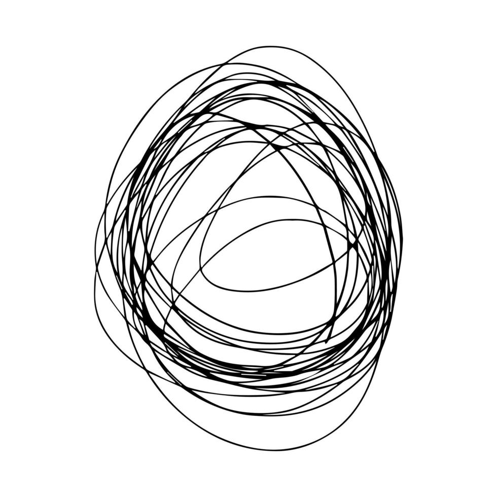 Hand drawn black ink chaos circle illustration. Doodle hand drawn circle. vector