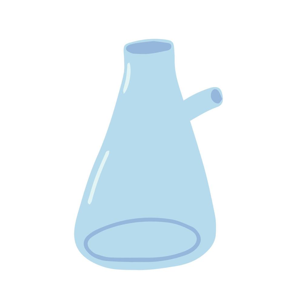 Vector hand drawn glass beaker illustration. Flat glass tube clip art