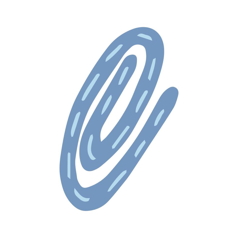 Vector paper clip doodle illustration. Hand drawn paper clip isolated