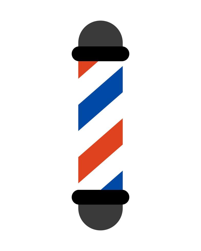 Flat style barber pole sign. Vector barbershop sign illustration isolated