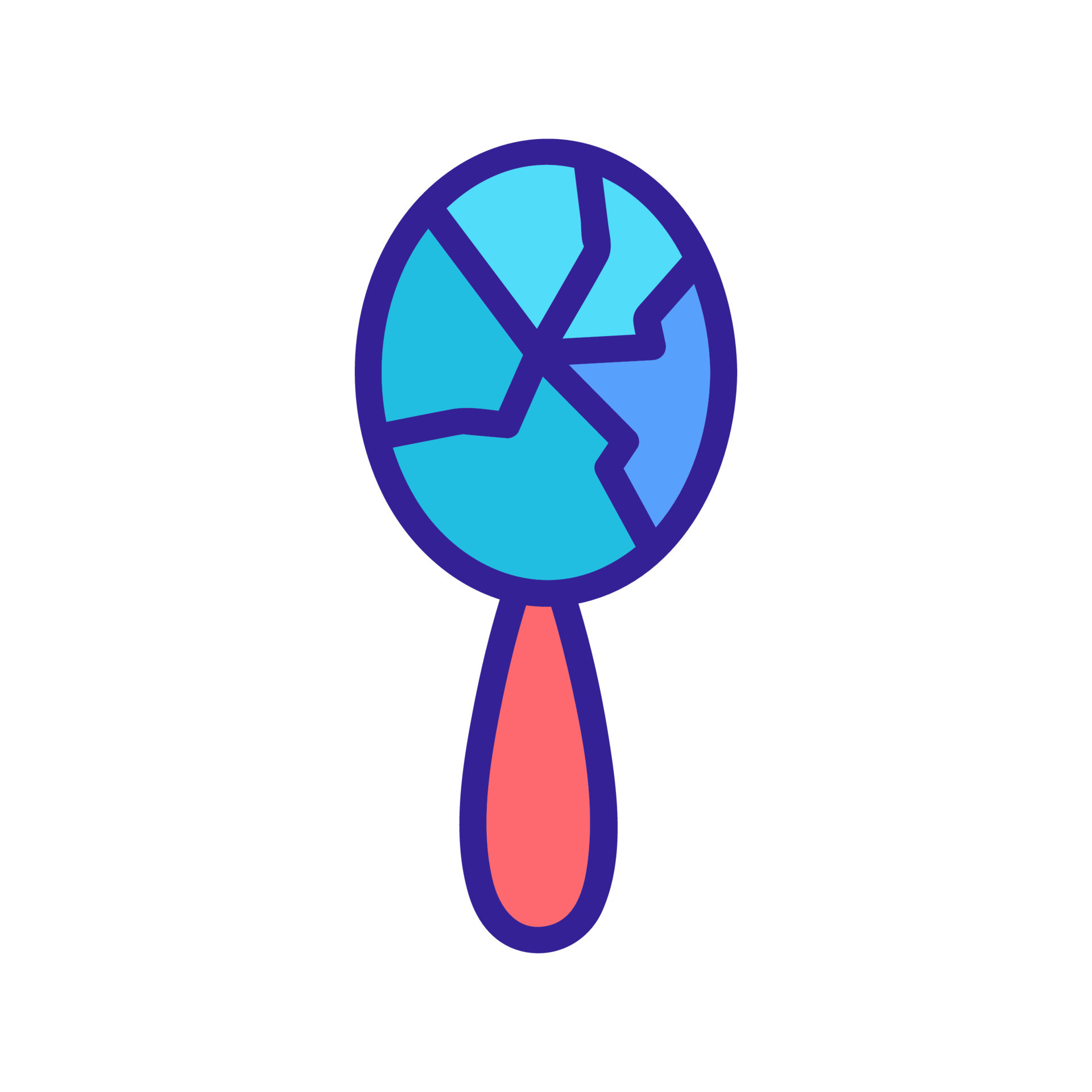 broken mirror icon vector. Isolated contour symbol illustration 9901286