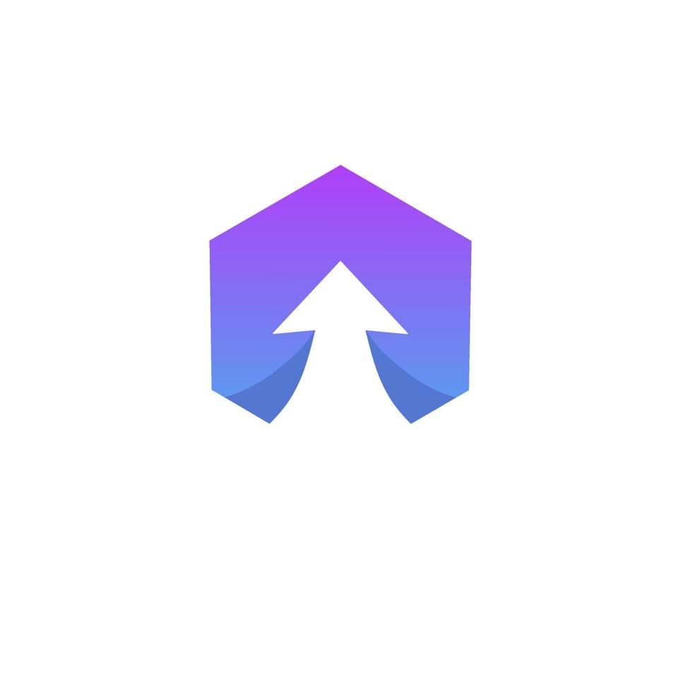 Illustration vector graphics of template logo hexagon arrow perfect for business