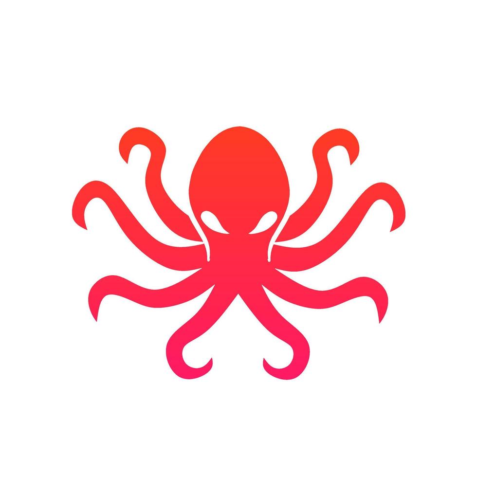 Template logo octopus gradient red color vector