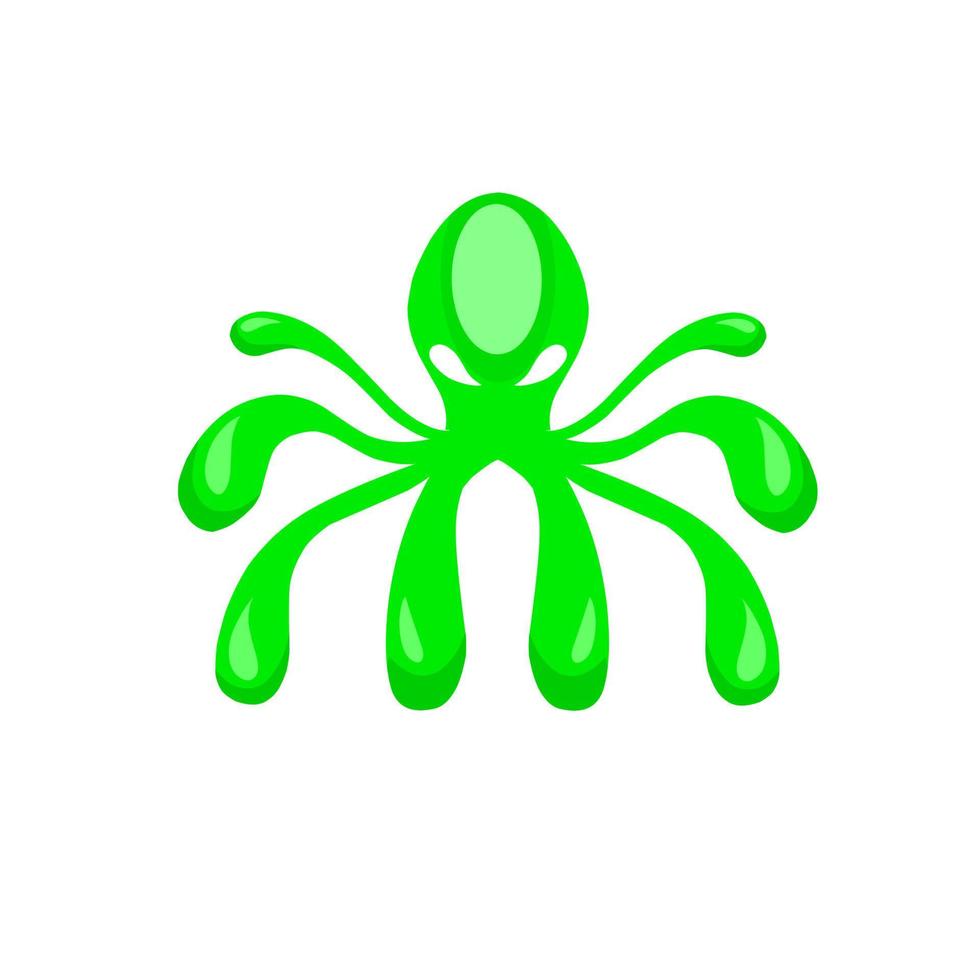 Illustration vector graphics of character alien octopus green color