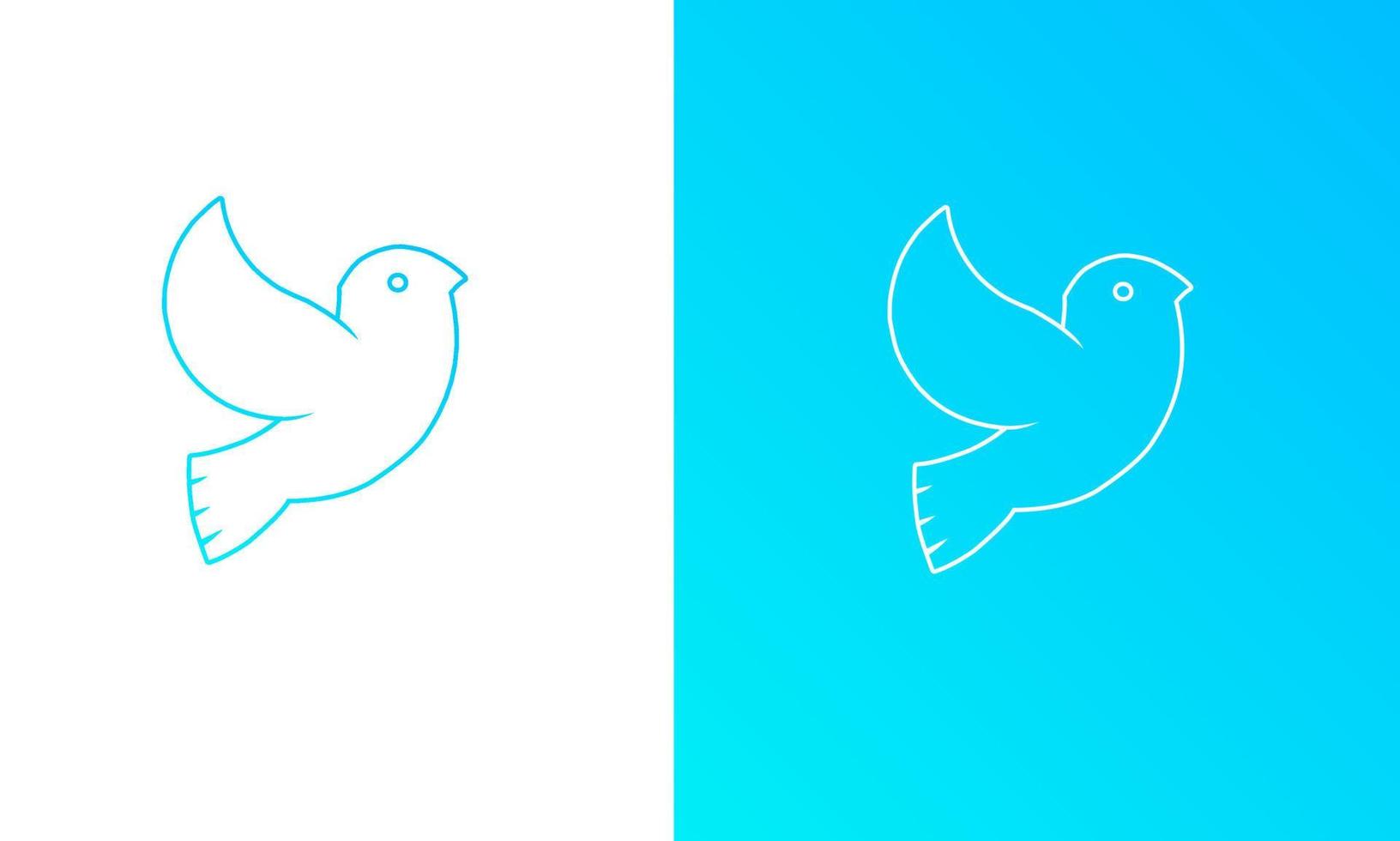 Illustration vector graphics of template logo dove bird outline design style