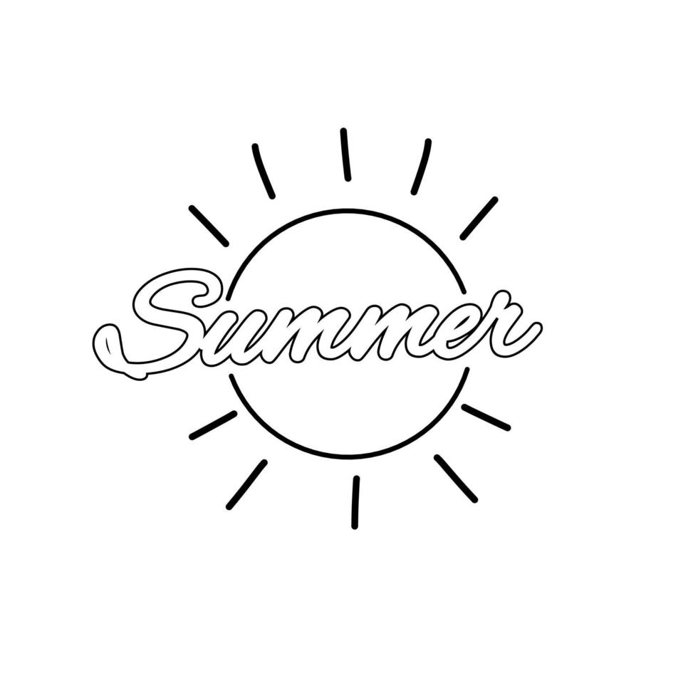Illustration vector graphic of template logo summer doodle