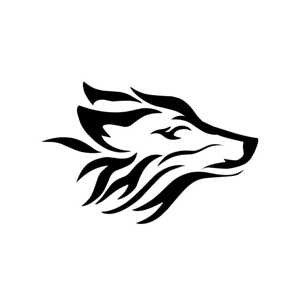 Illustration vector graphic design wolf head tribal tattoo
