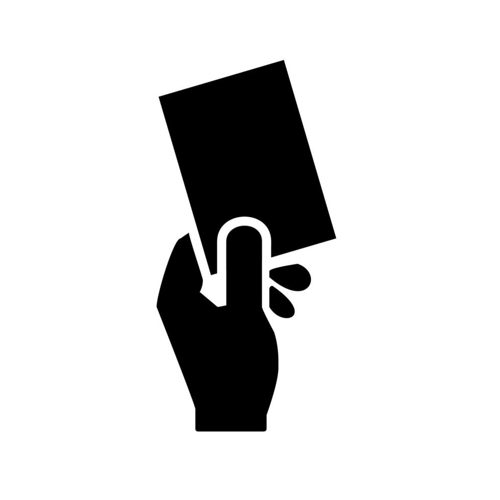 hand holding card vector icon