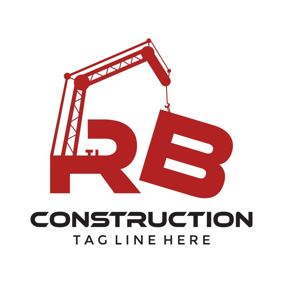 logotipo de construcción rb vector