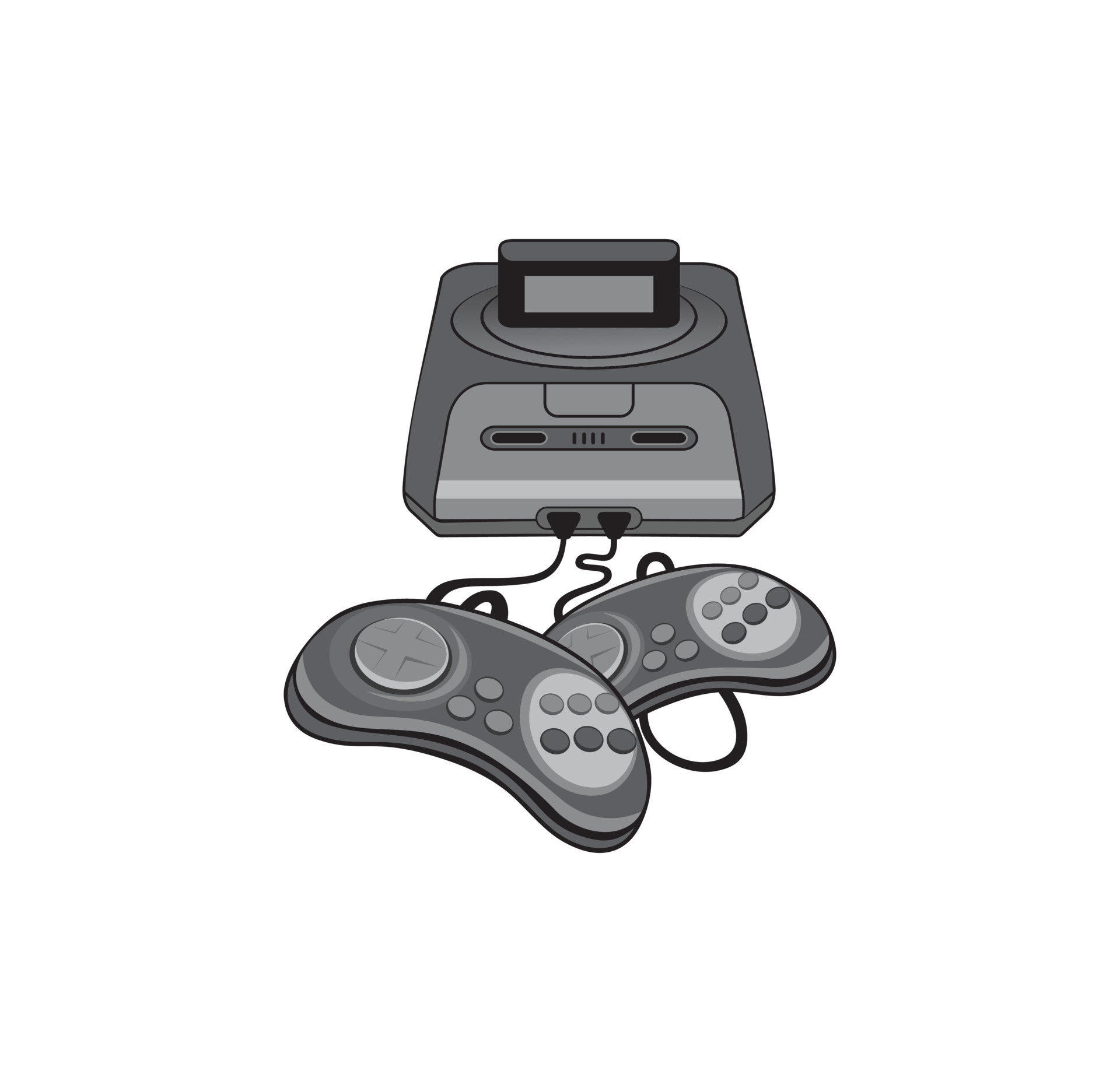 Classic sega game console design illustration 9901713 Vector Art