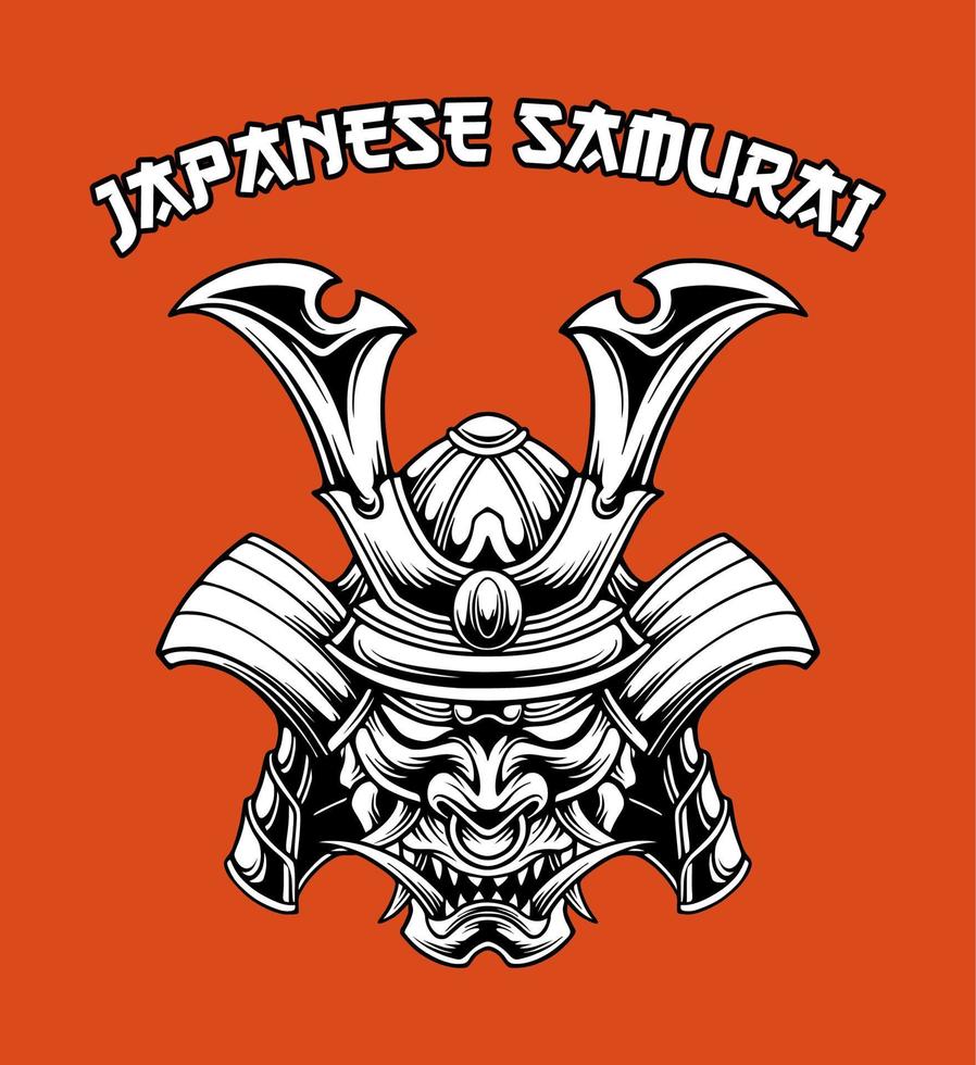 conjunto de vectores de casco samurai japonés