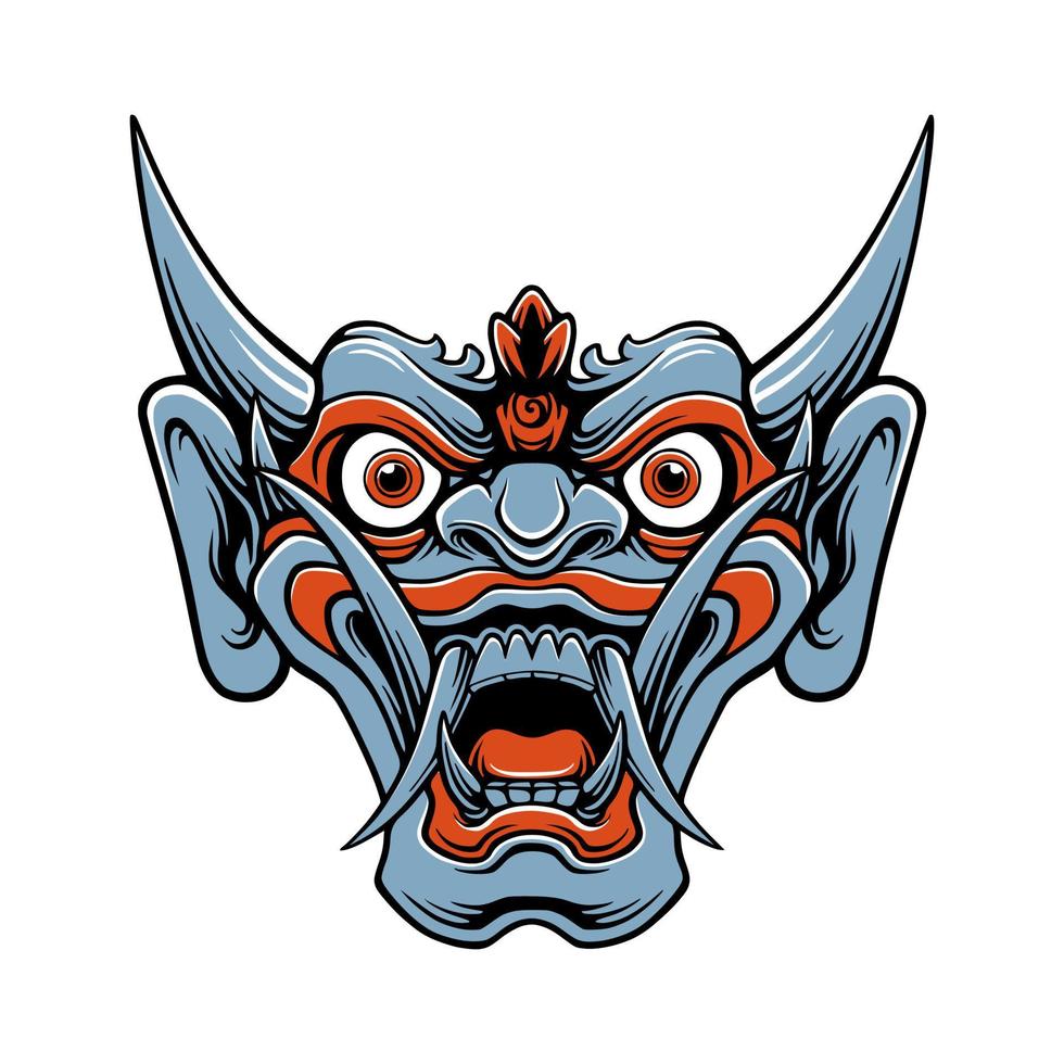 Vector mask samurai icon design art